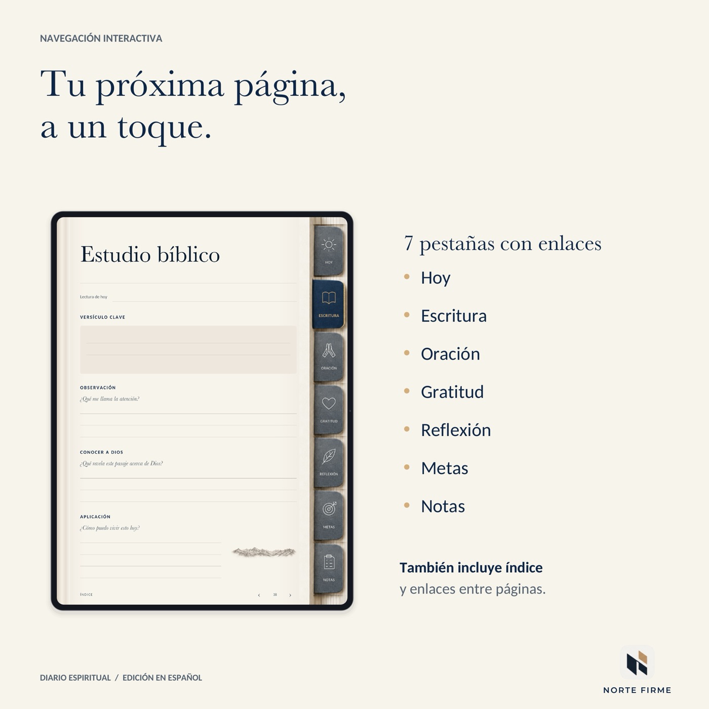 Navegación con pestañas e índice